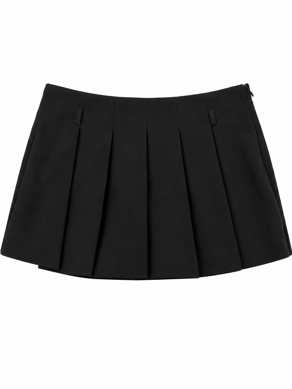 Zara Black Pleated Mini Skort Shorts Preppy High Waist Size  Small